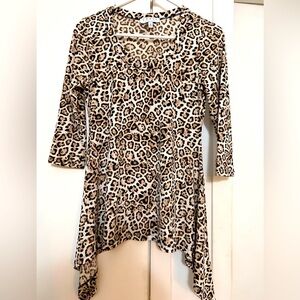 Leopard Print Women's Top Chaus new York S asymmetrical